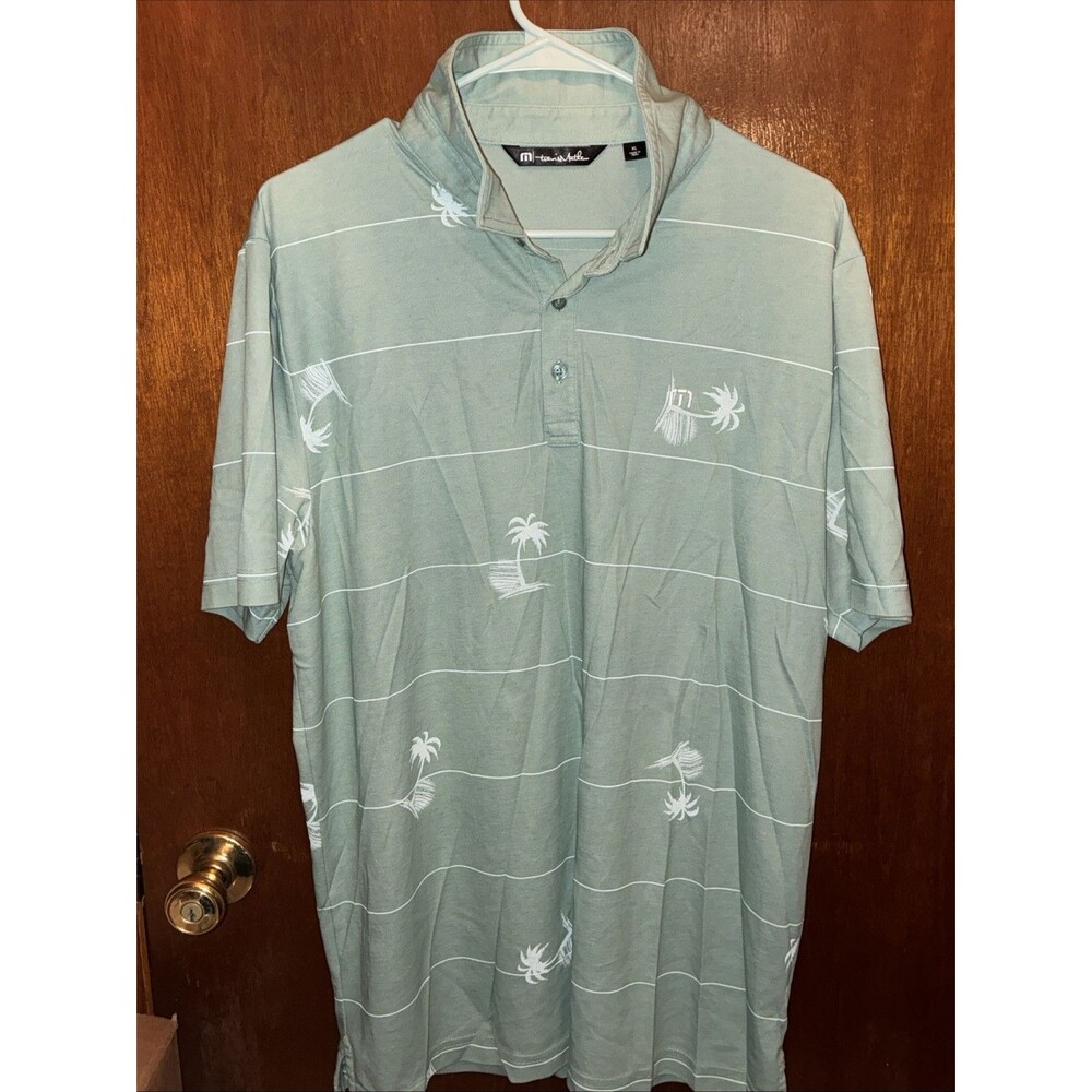 Travis Mathew Men’s Teal Golf Polo Shirt Size XL Tropical